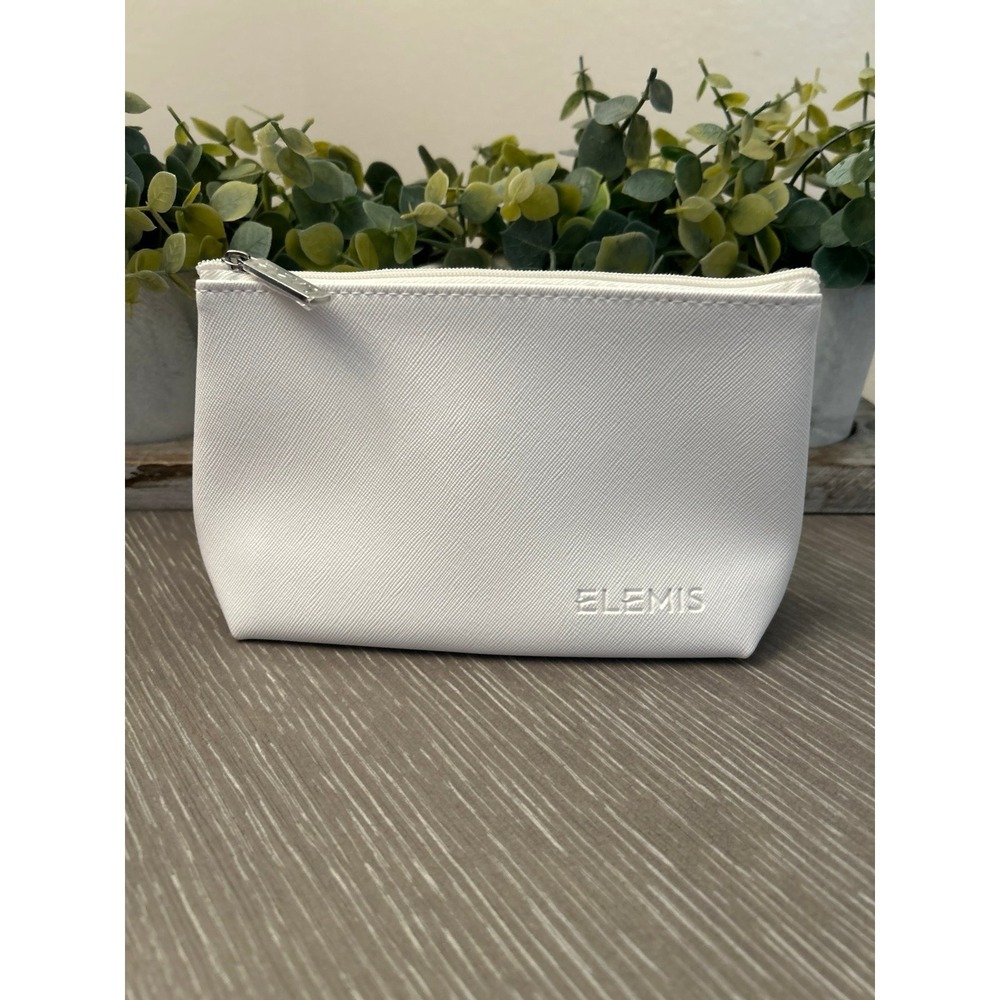 Elemis White Faux Leather Cosmetic Makeup Bag